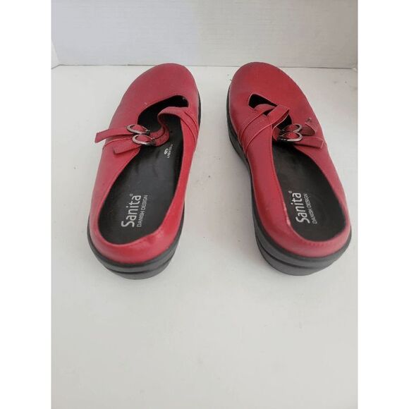 Sanita Danish Design Women's Red Slide Mary Jane Clogs Comfort Shoes Size 40 - Picture 1 of 5